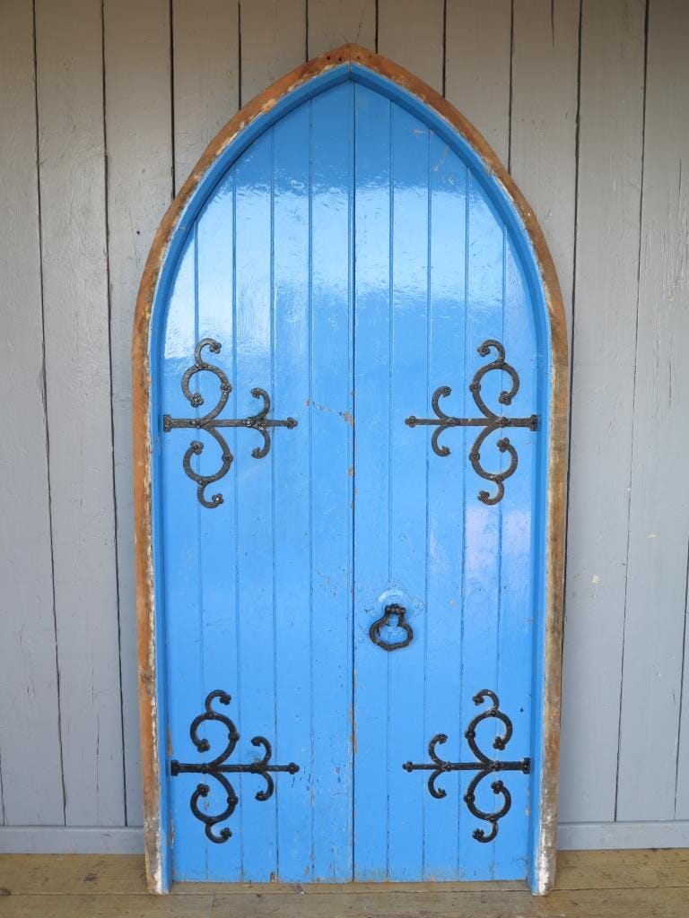 Pair of Antique Church Doors with Working Lock & Keys - 7695