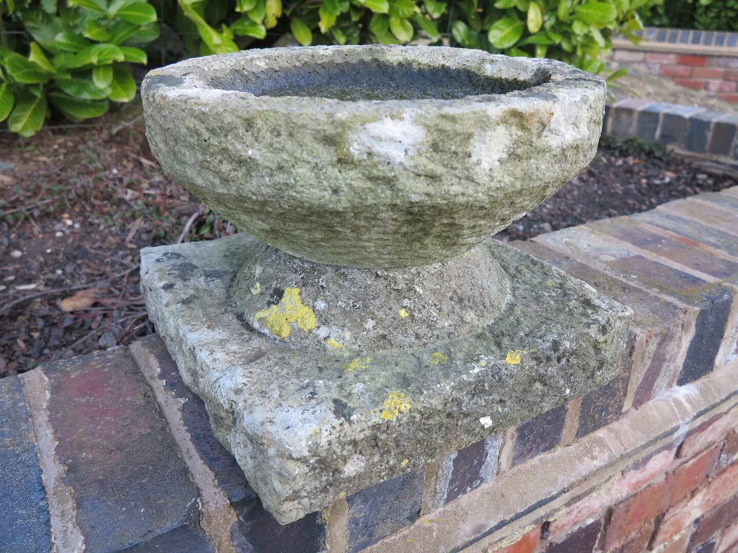 Hand Carved Small Garden Birdbath - 7729