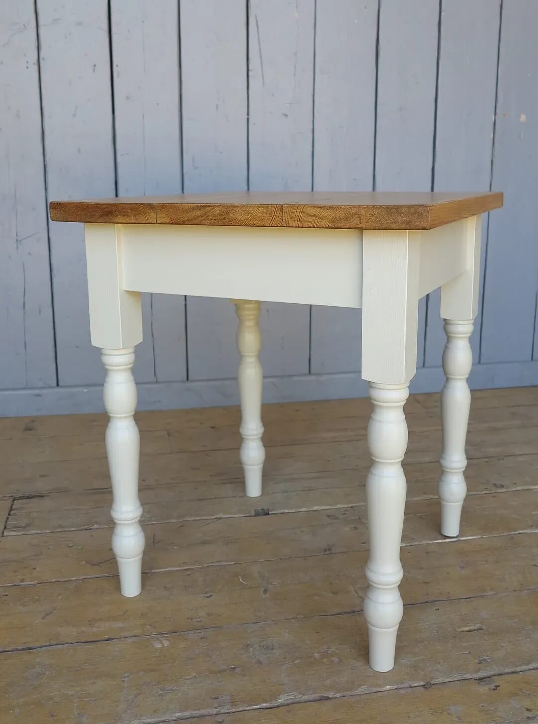 Reclaimed Plank Top Farmhouse Table With Painted Base - 7732