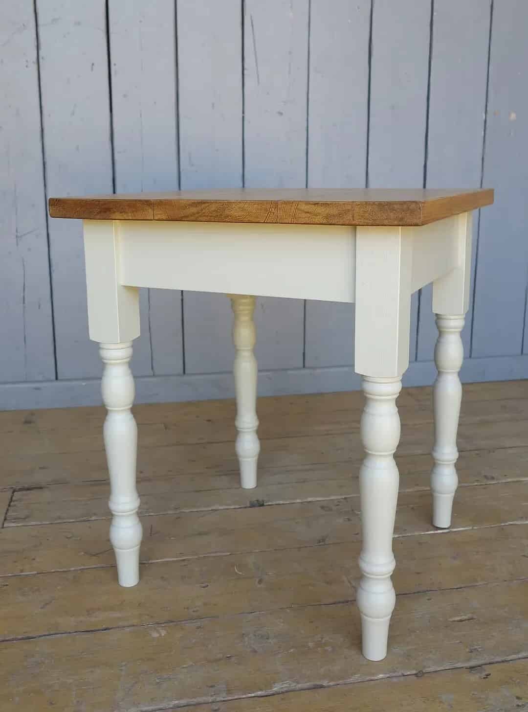 Reclaimed Plank Top Farmhouse Table With Painted Base