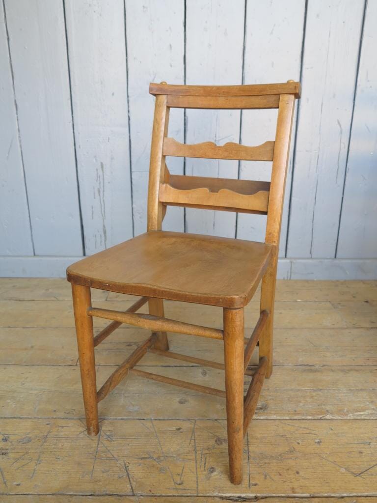 Antique Church Chairs with Lovely Back Rail Detail - 7737