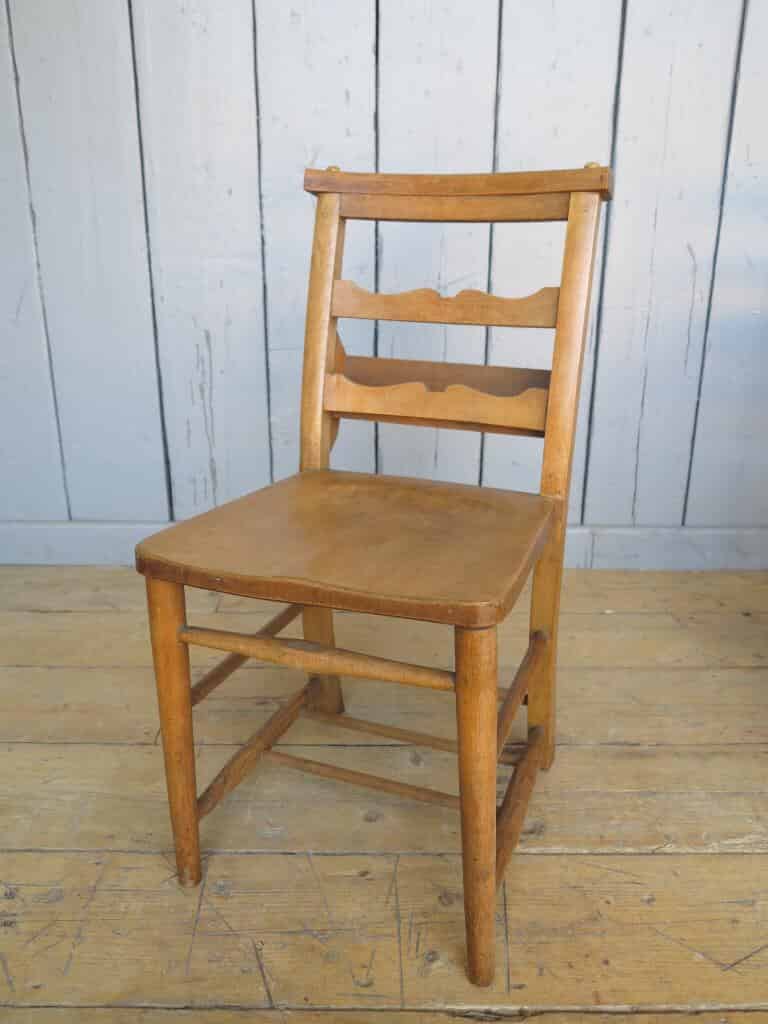Antique Church Chairs with Lovely Back Rail Detail