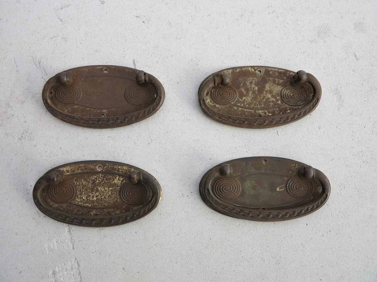 Set of 4 Brass Oval Drawer Handles