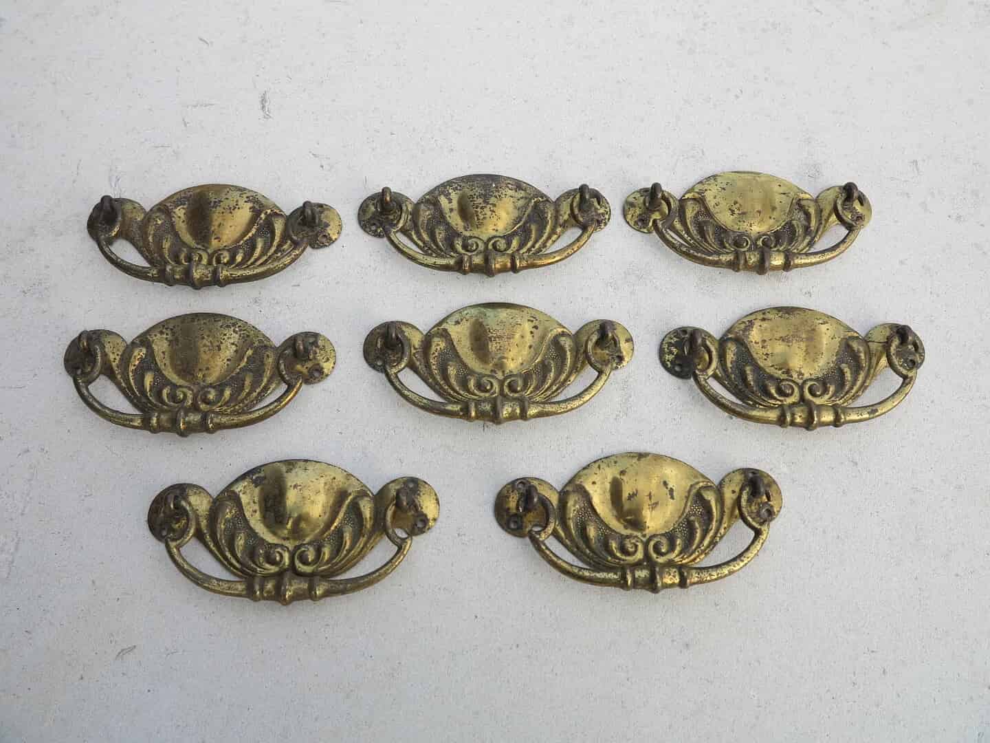 Set of 8 Brass Decorative Drawer Handles