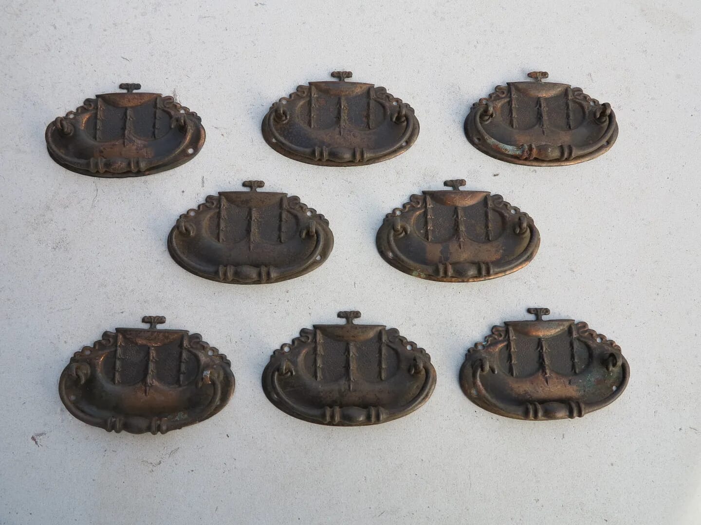 Set of 8 Copper Drawer Handles - 7761