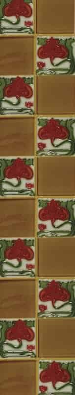 Set of 10  Cast Iron Fireplace Hand Painted Tiles LGC029