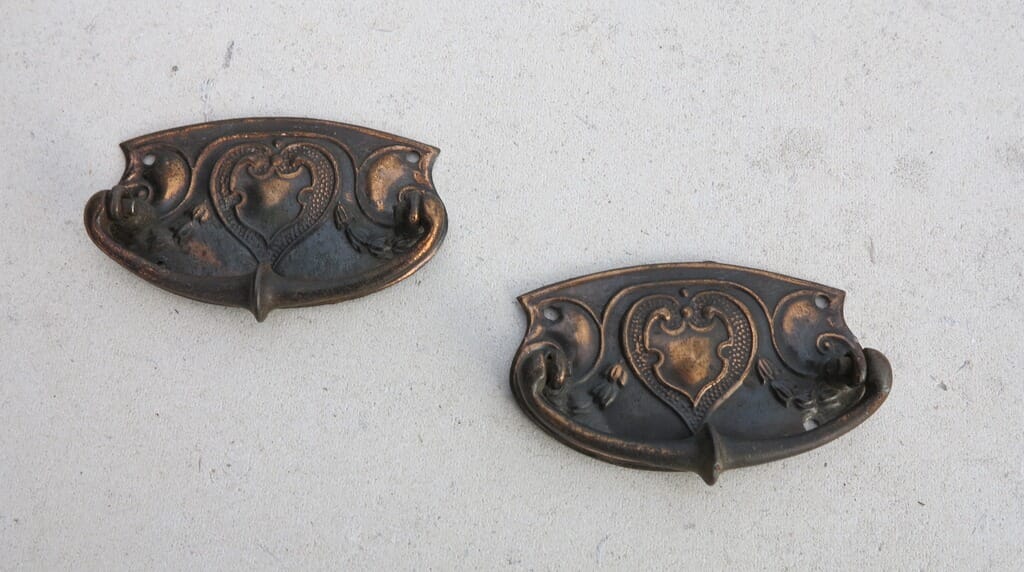 Pair of Copper Drawer Handles - 7753