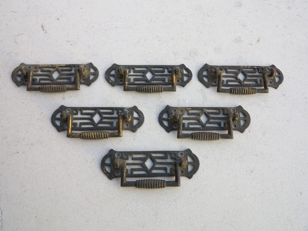 Set of 6 Brass Drawer & Cupboard Handles - 7765