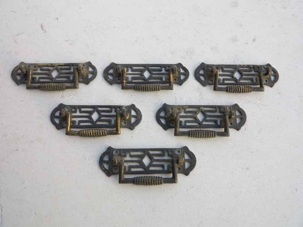 Set of 6 Brass Drawer & Cupboard Handles