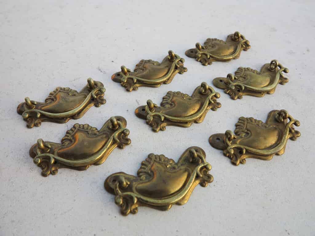Set of 8 Brass Decorative Drawer & Cupboard Handles