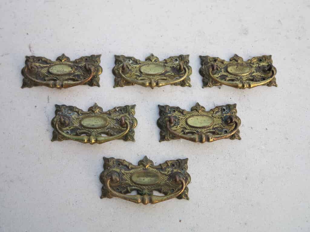 Set of 6 Brass Drawer & Cupboard Handles