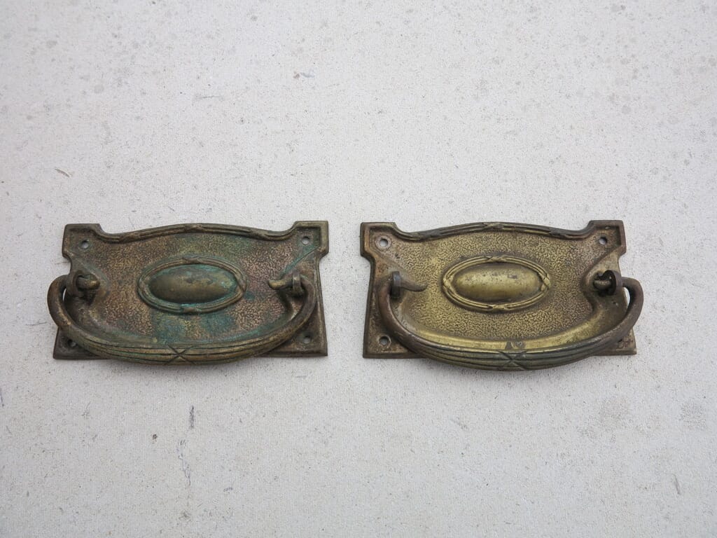 Pair of Antique Brass Cupboard & Drawer Handles - 7776
