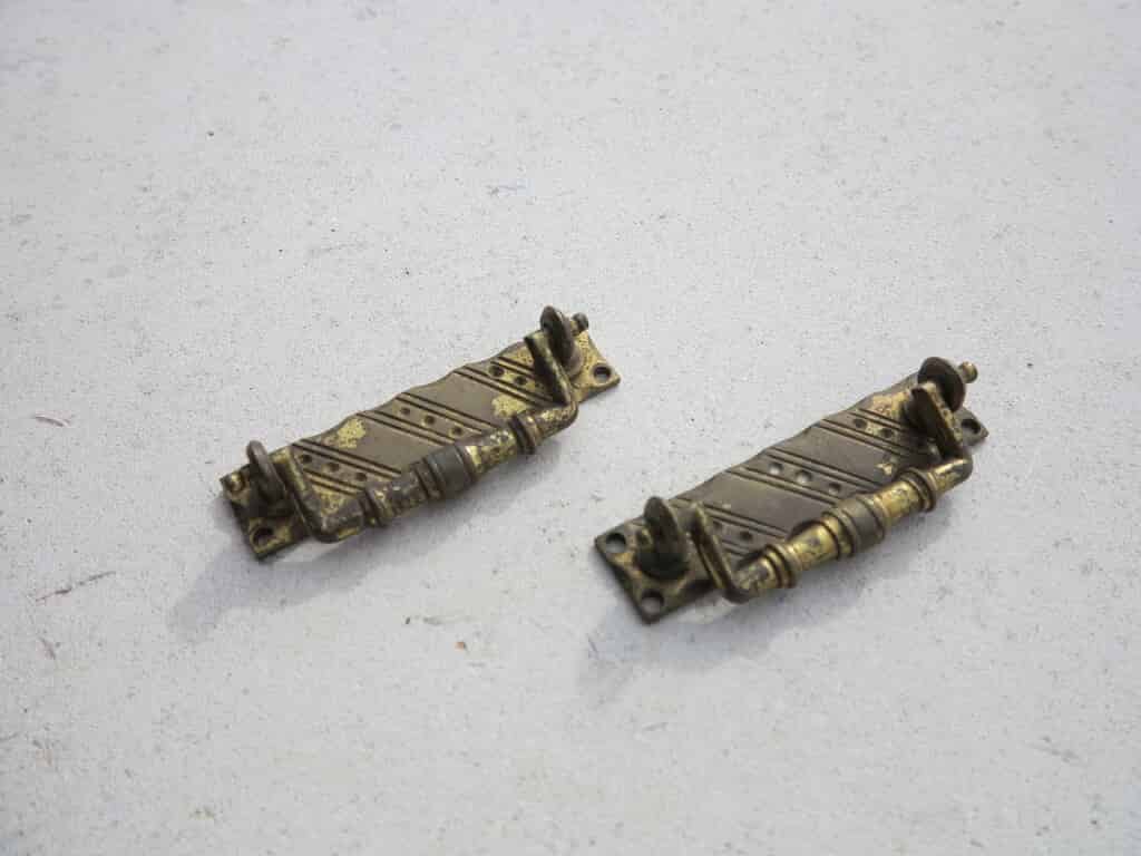 Pair of Brass Rectangle Cupboard & Drawer Handles