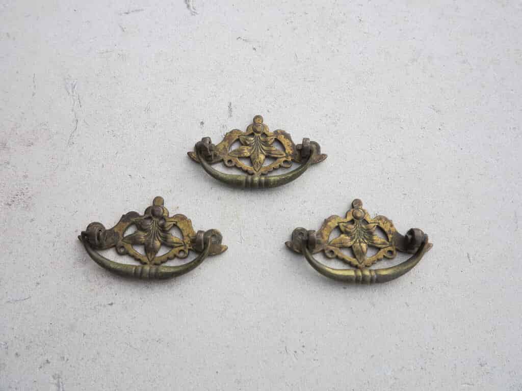 Set of 3 Brass Drawer & Cupboard Handles