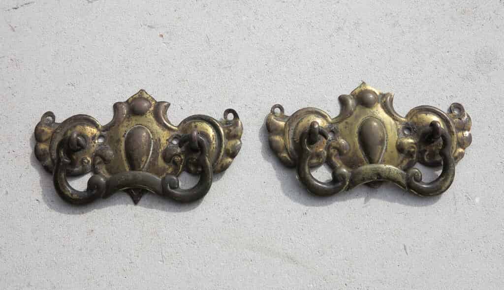 Pair of 2 Brass Cupboard Handles