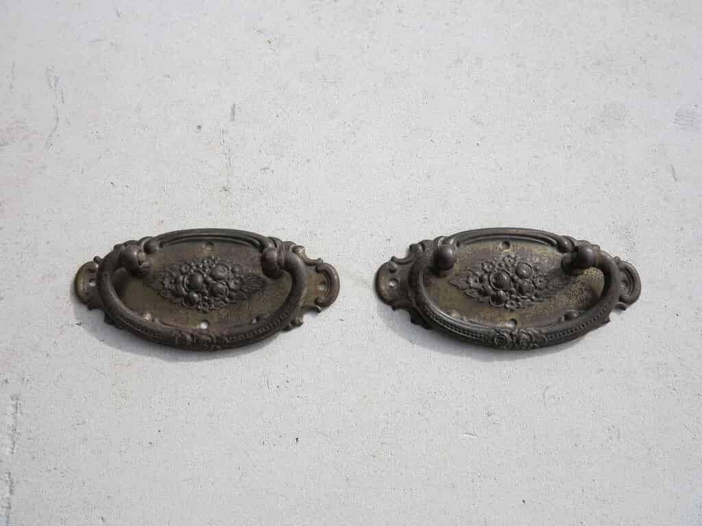 Pair of Brass Oval Cupboard Handles