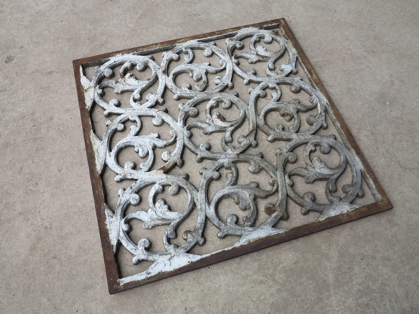 Square Victorian Cast Iron Floor Grille - 7785