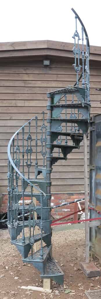 Cast Iron Spiral Staircase With Landing and Balcony Rails to buy at UKAA