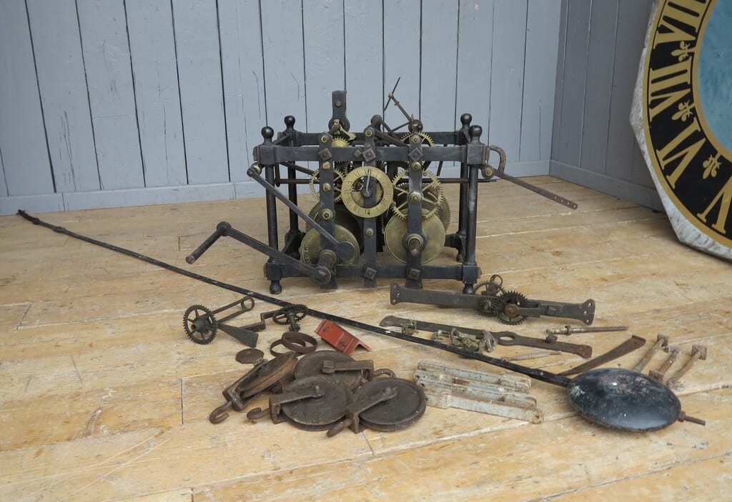 Antique Turret Clock & Large Pendulum  - 7716