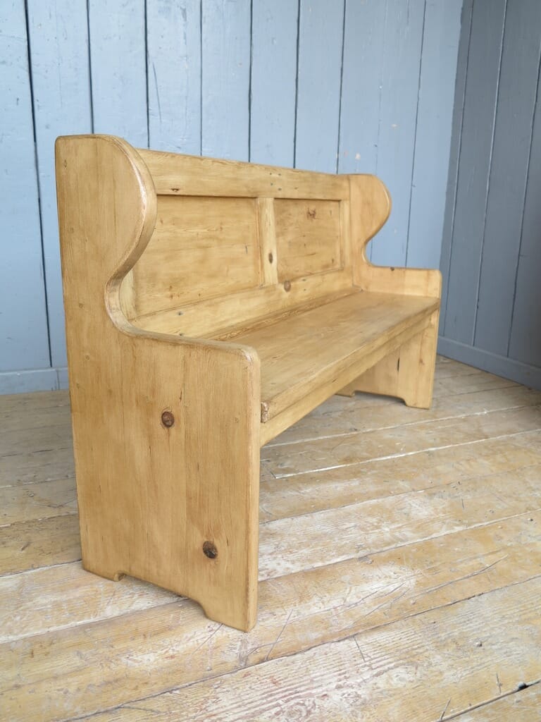 Antique Reclaimed Pine Church Pew - 7787