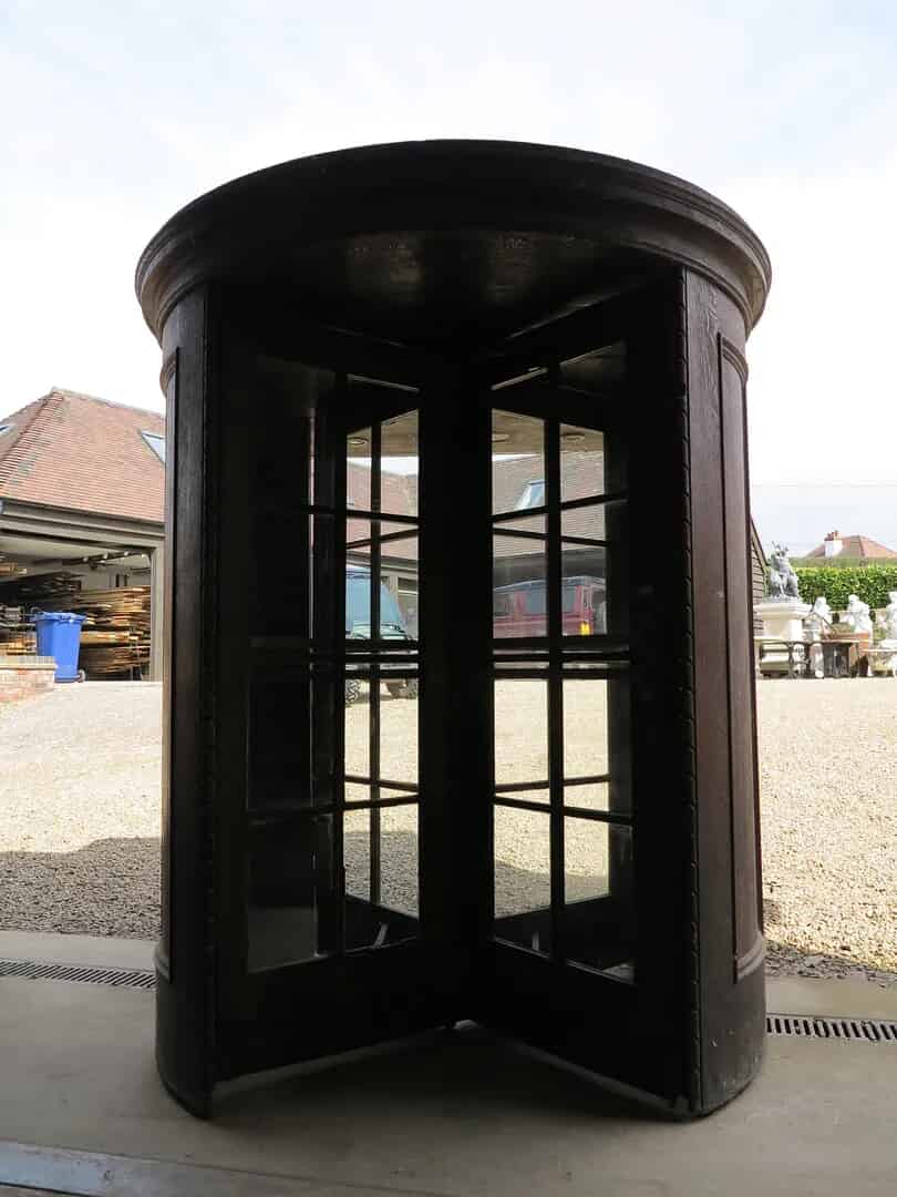 Antique Circa 1900 Oak Revolving Door