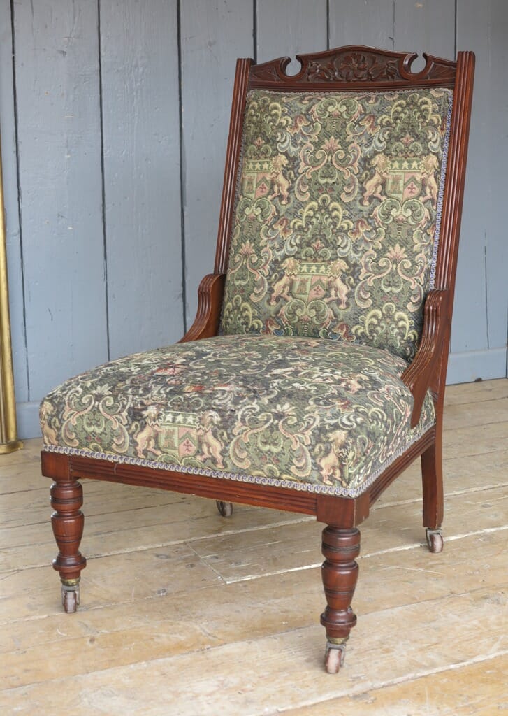 Victorian Chair With Brass Castors - 7836