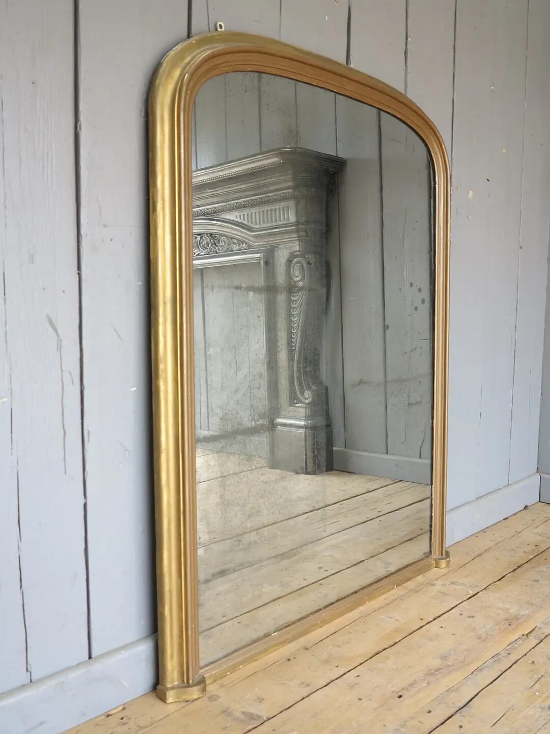 Large Antique Regency Overmantle / Wall Mirror - 7834