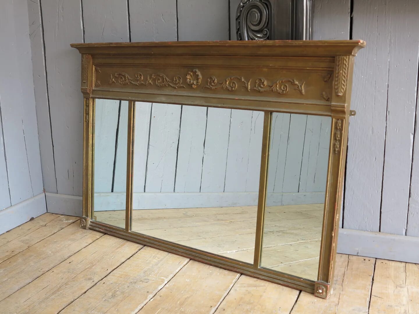 Regency Antique Overmantle / Wall Mirror - 7835