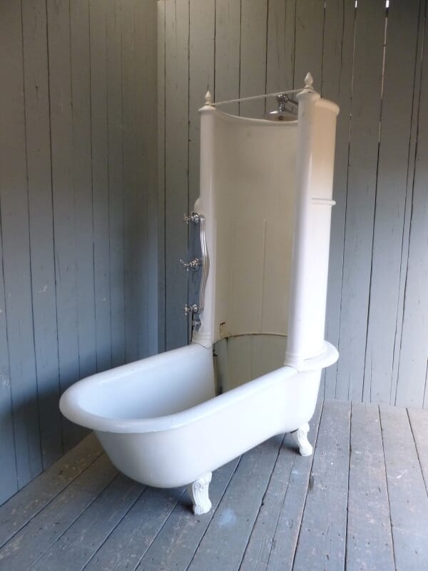 Original Antique Cast Iron Canopy Shower Bath - 6539