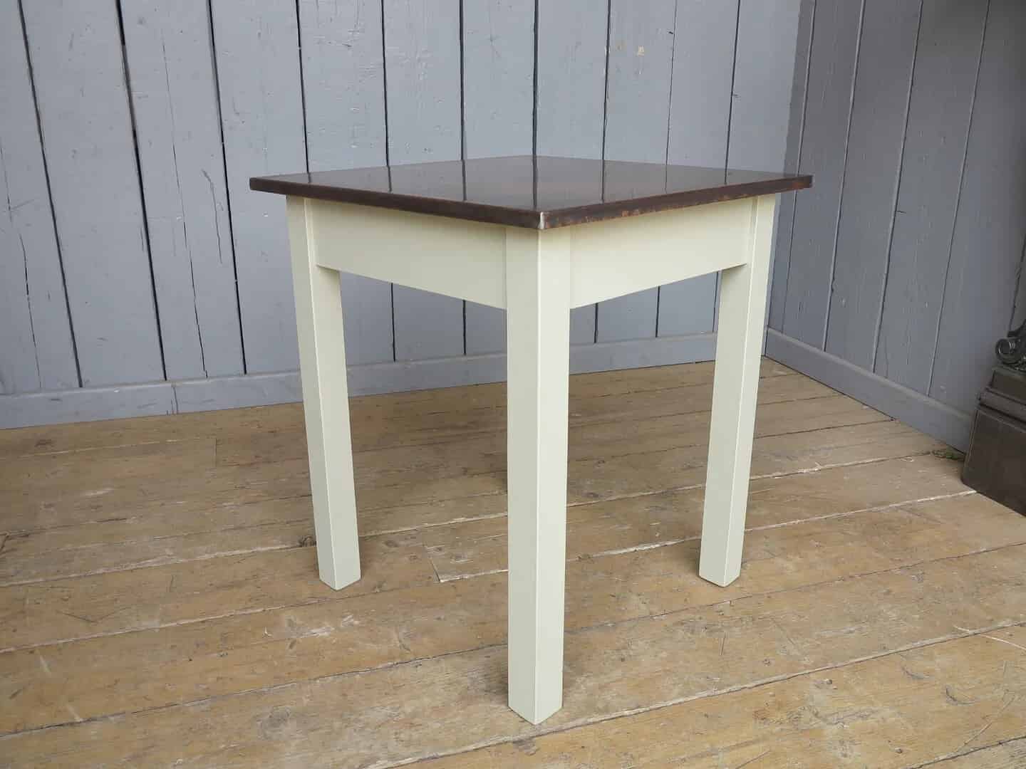 Antiqued Copper Topped Table With Square Legs