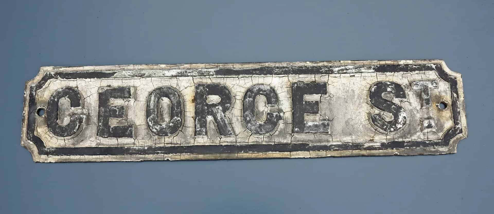 Original Cast Iron 'GEORGE ST' Street Sign