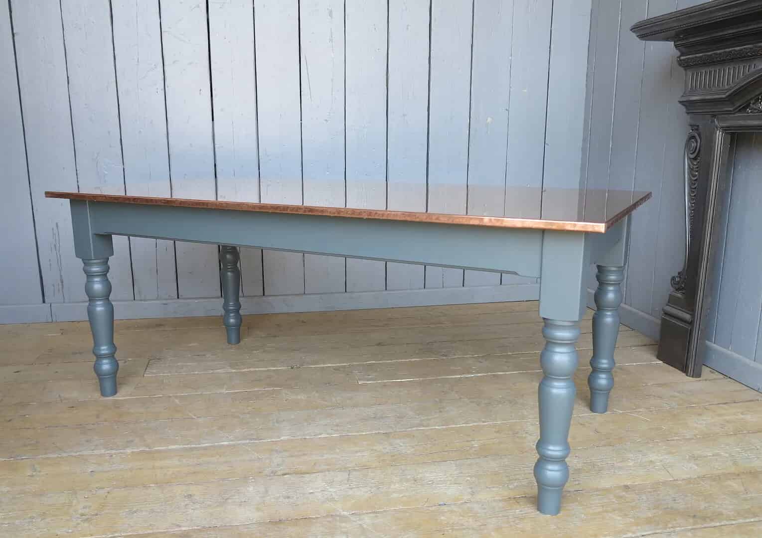 Natural Copper Table With Turned Legs