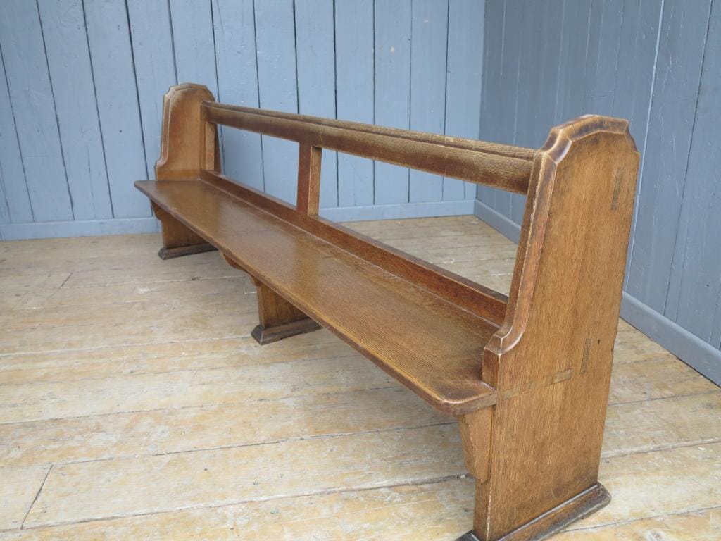 Antique Solid Oak Church Pew - 14 Available - 7699