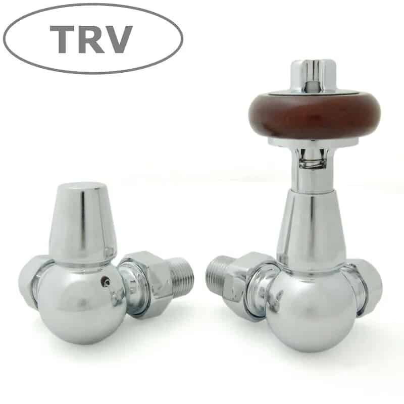 Pair of Faringdon Chrome Thermostatic Corner Radiator Valves