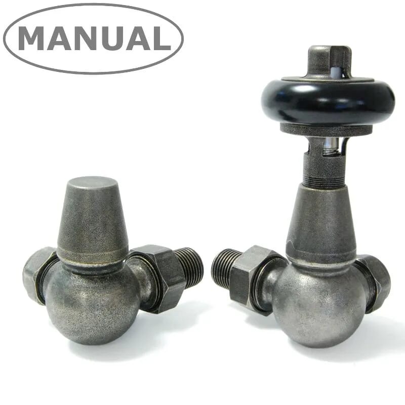 Faringdon Pewter Finish Corner Radiator Valves - Farpwcorm