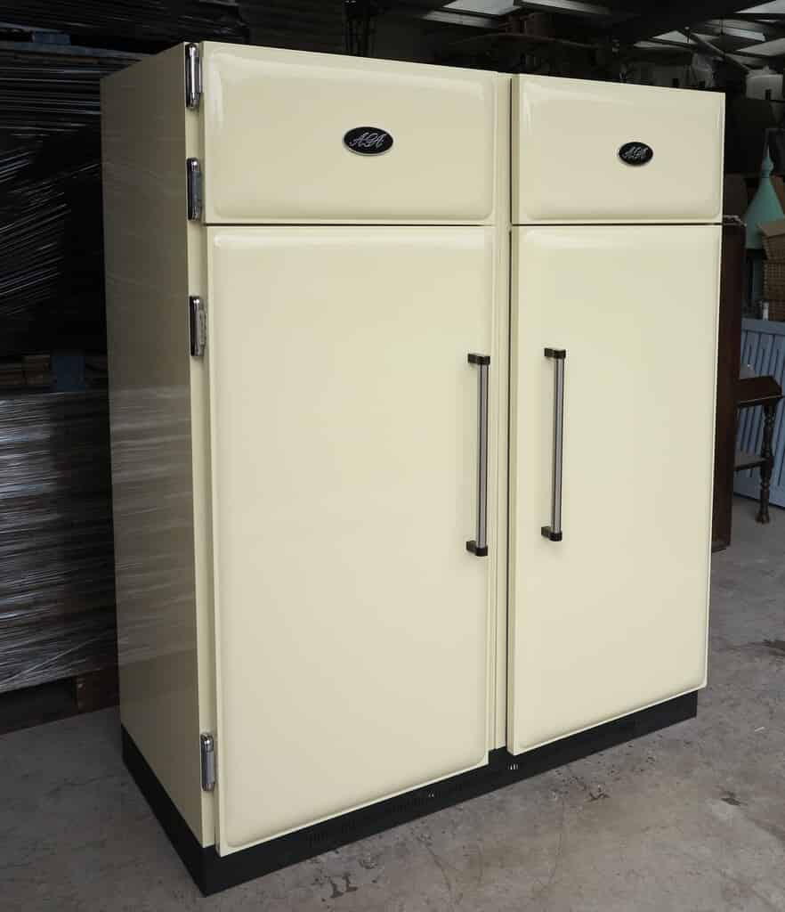 Rare Large Capacity Cream AGA Double Fridge