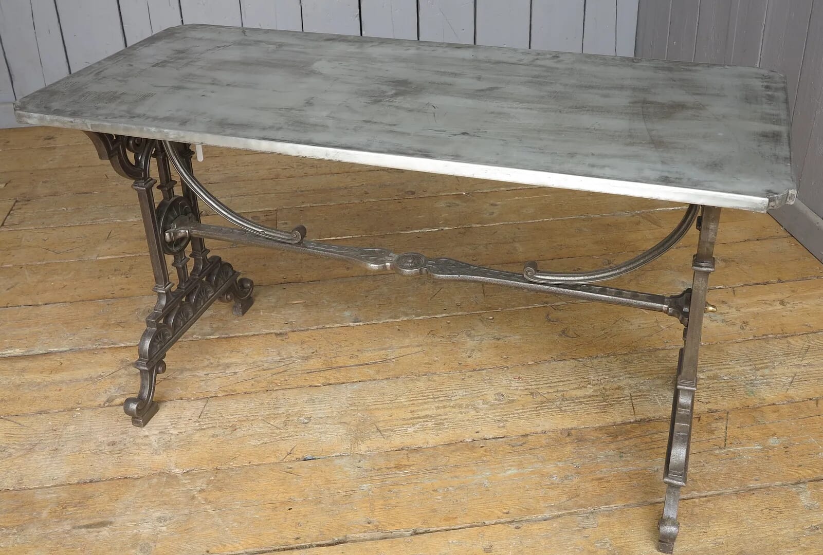 Coalbrookdale Cast Iron Table with Zinc Top - 7875