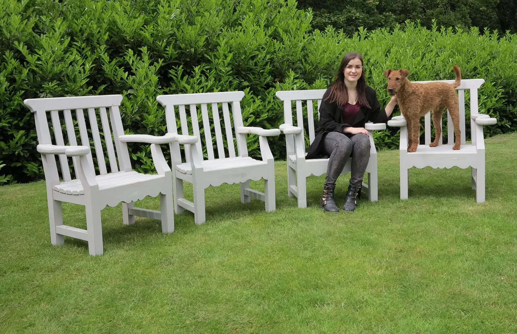 Set of 4 Chatsworth Hand Distressed Garden Chairs - 7645