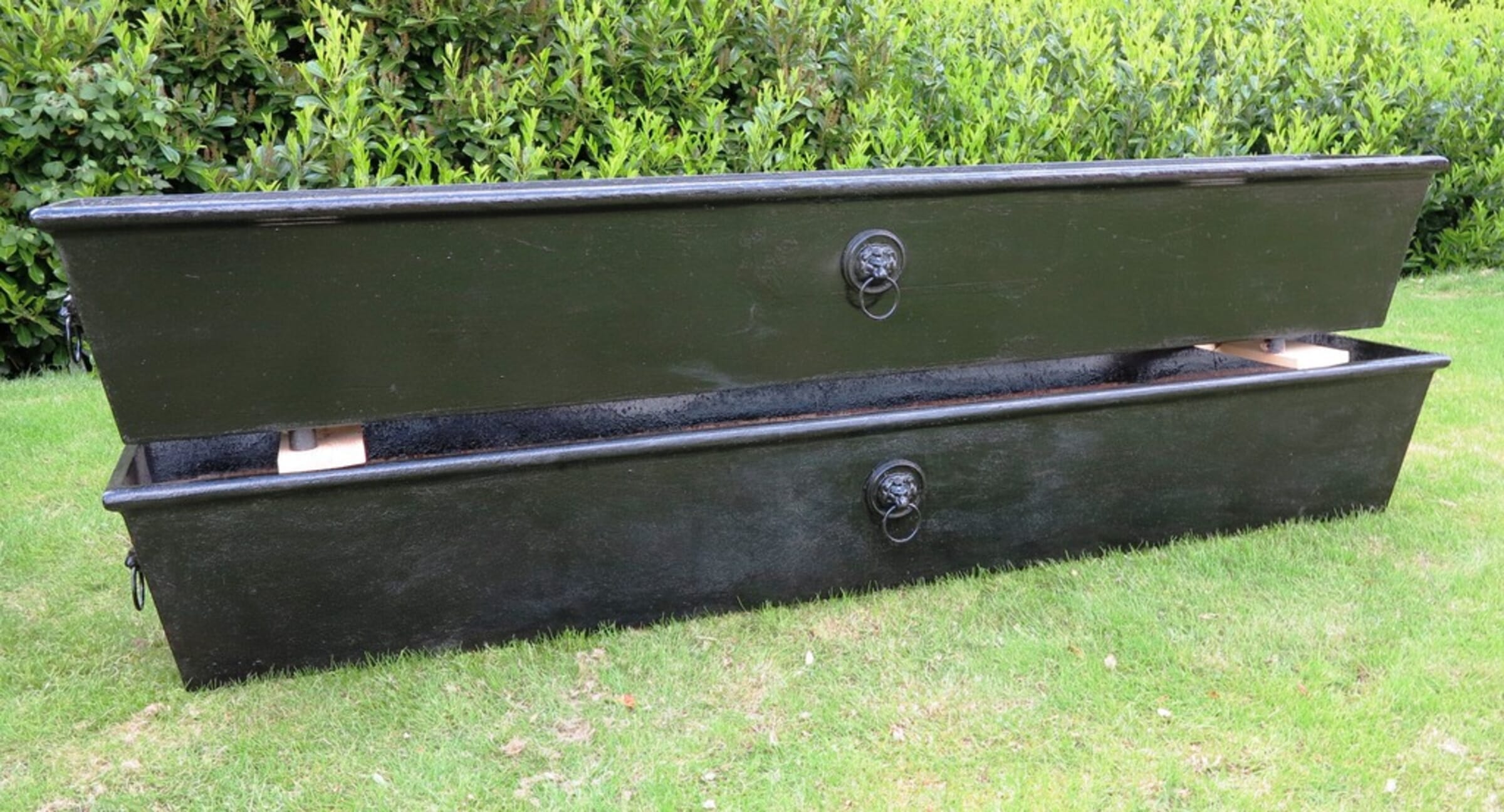 Victorian Cast Iron Tapered Garden Planter or Trough