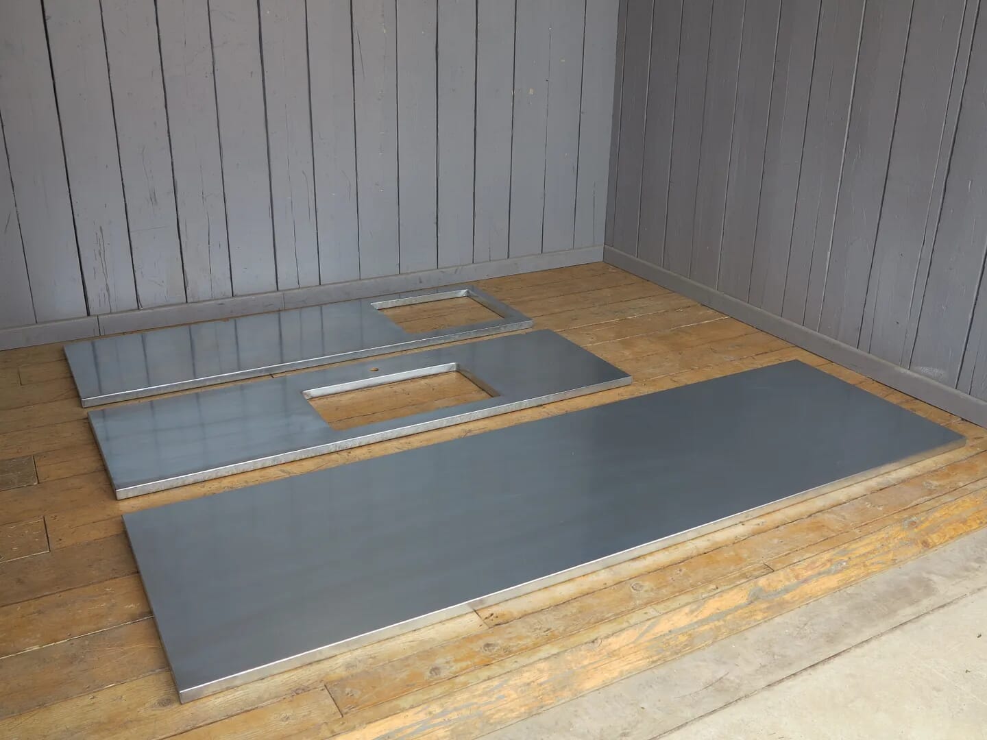 Natural Zinc Kitchen Worktops With Hob & Sink Cutouts - D1012