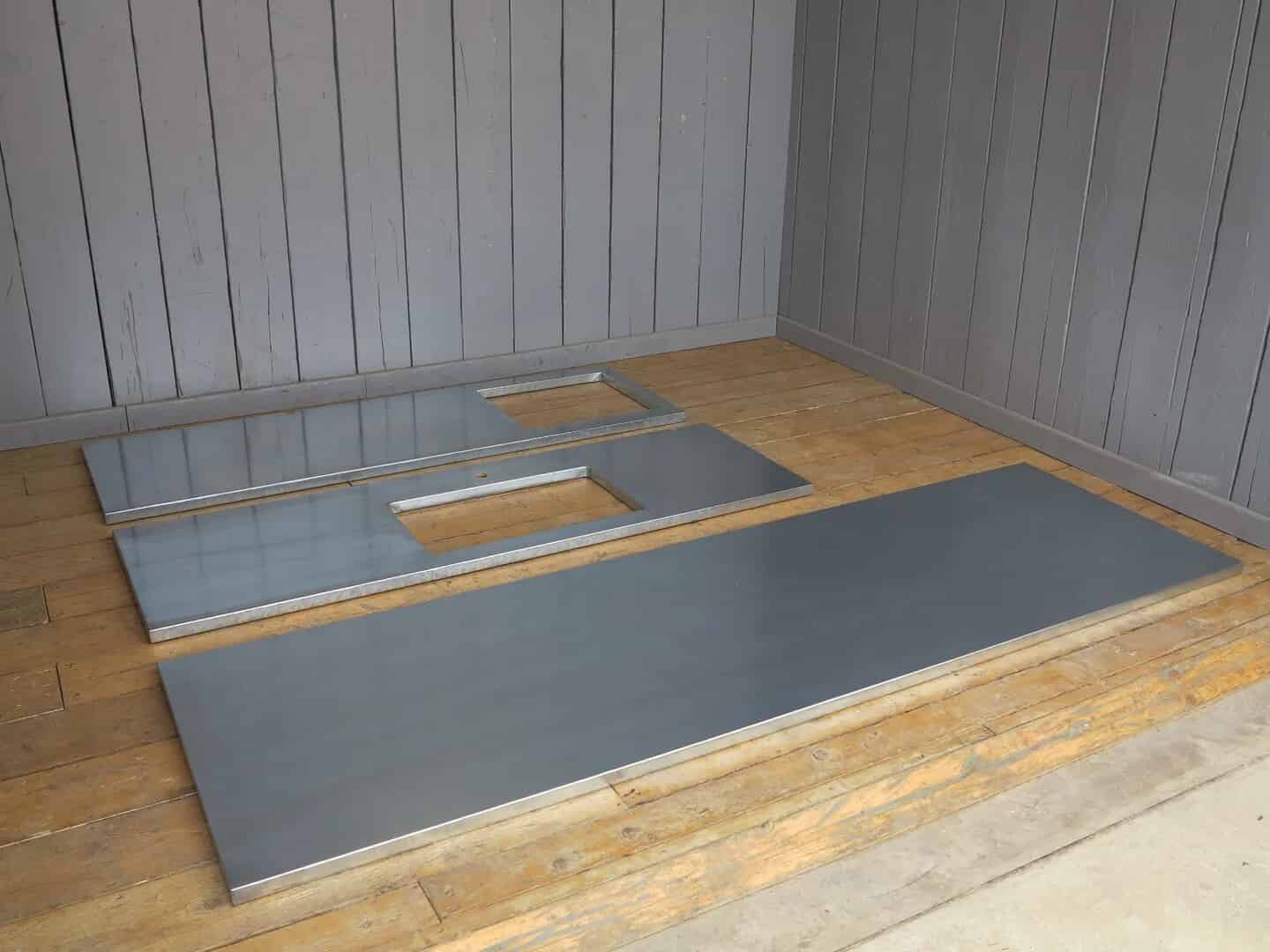 Natural Zinc Kitchen Worktops With Hob & Sink Cutouts
