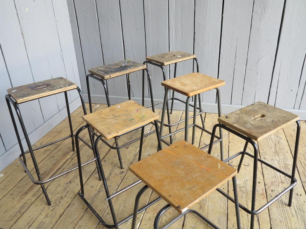 Mixed Batch of 7 Tubular Steel Stools - 7322