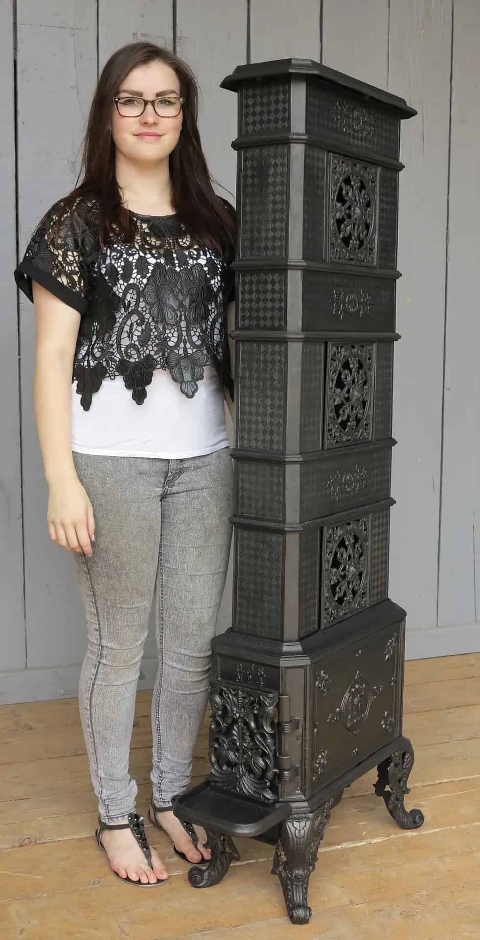 Reclaimed Decorative Tall Cast Iron Stove