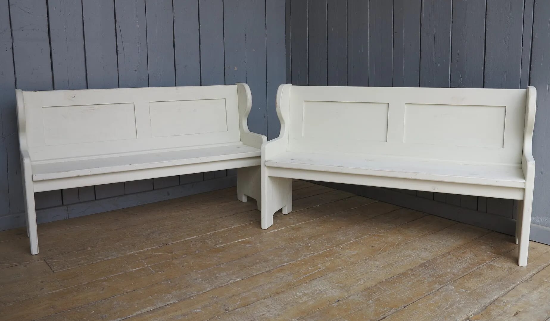 Reclaimed Pine Hand Painted & Distressed Church Pew - D1009