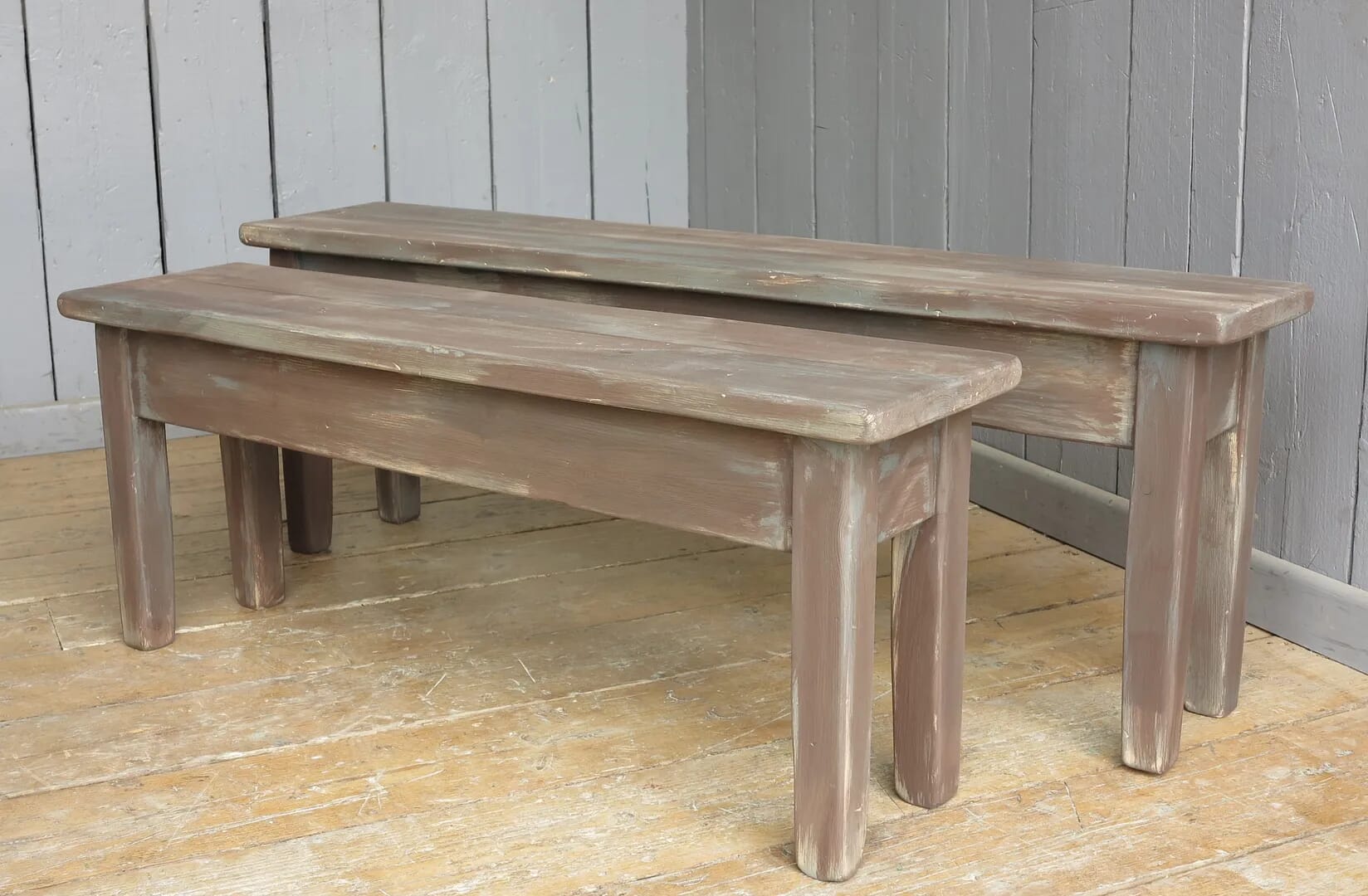 Industrial Look Reclaimed Pine Benches - D1010