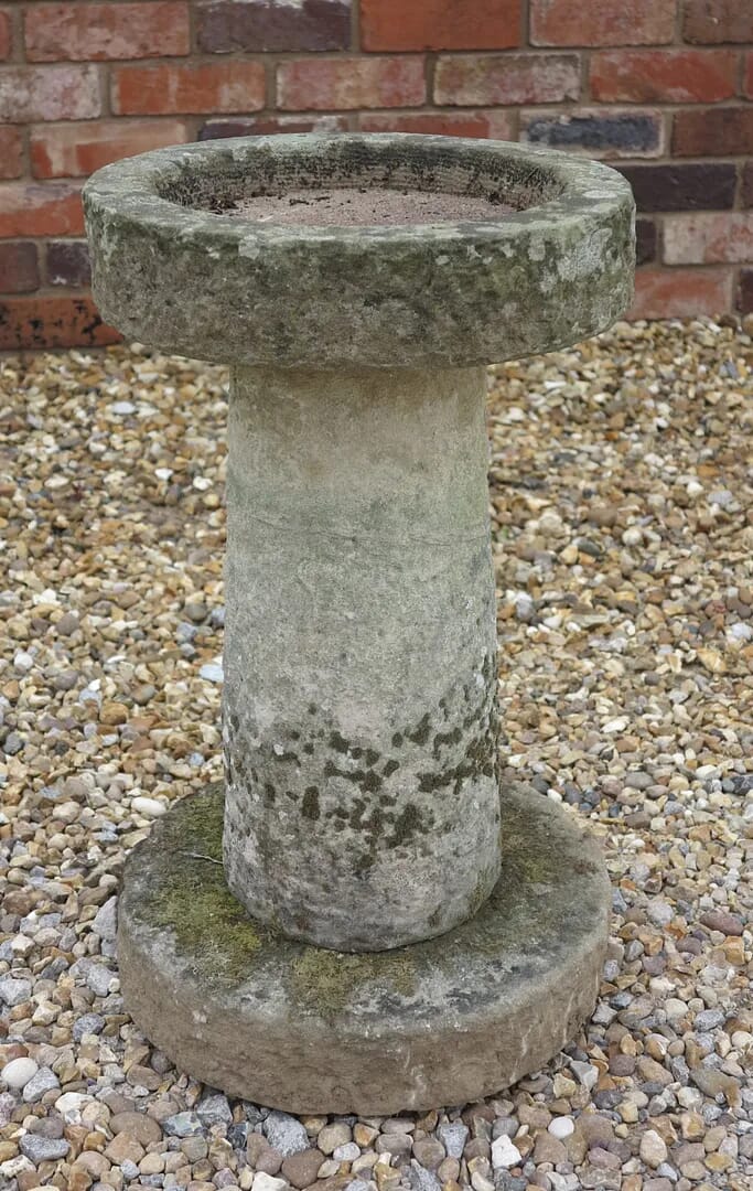 Garden Hand Carved Solid Stone Bird Bath - 7910