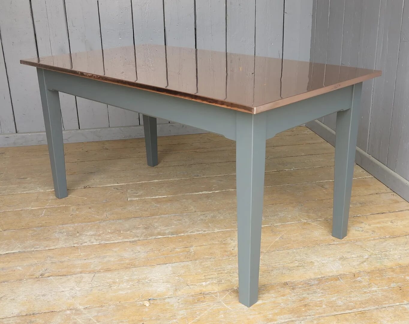 Natural Copper Table With Square Corners - 7904