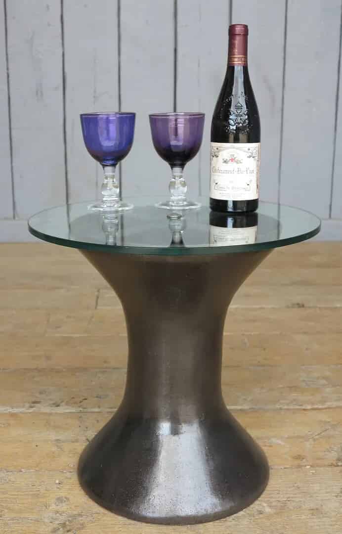 Glass & Cast Iron Vintage Industrial Coffee / Side Table
