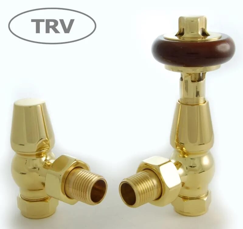Polished Brass Faringdon Angled Radiator Valves - Farpb
