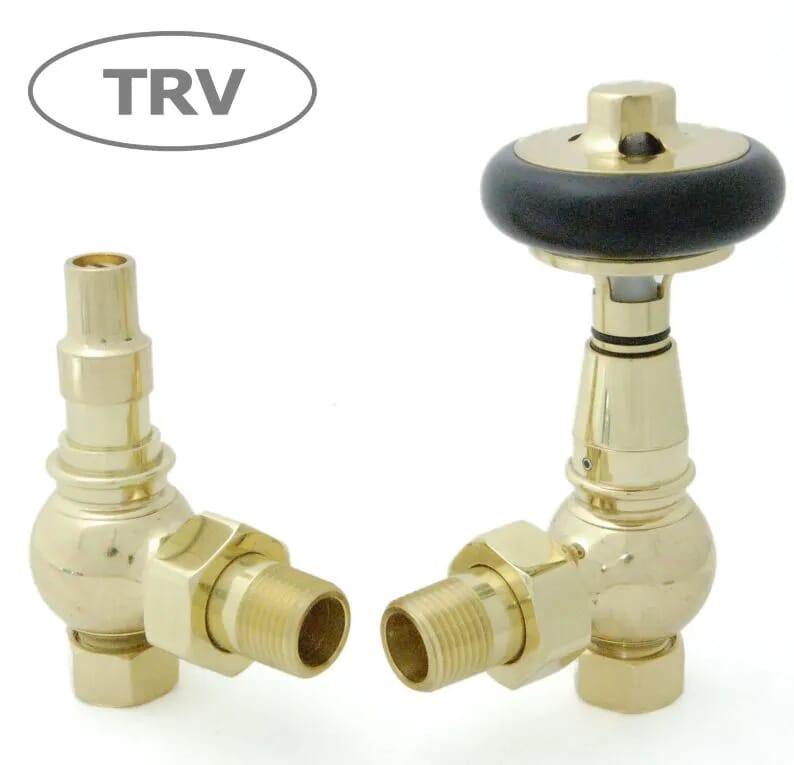 Amberley Cast Iron Radiator Valves in Polished Brass - Ambpb